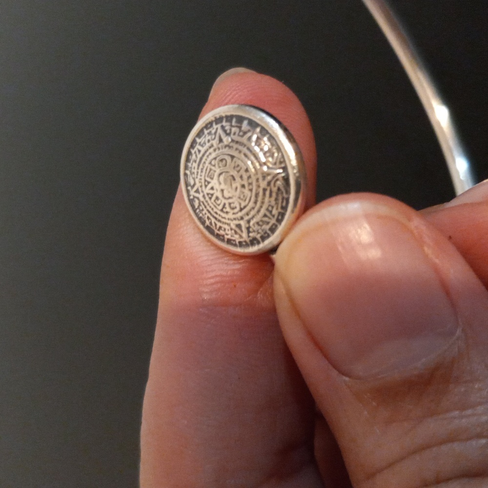 Sterling Aztec calender cuff - Picture 11 of 15